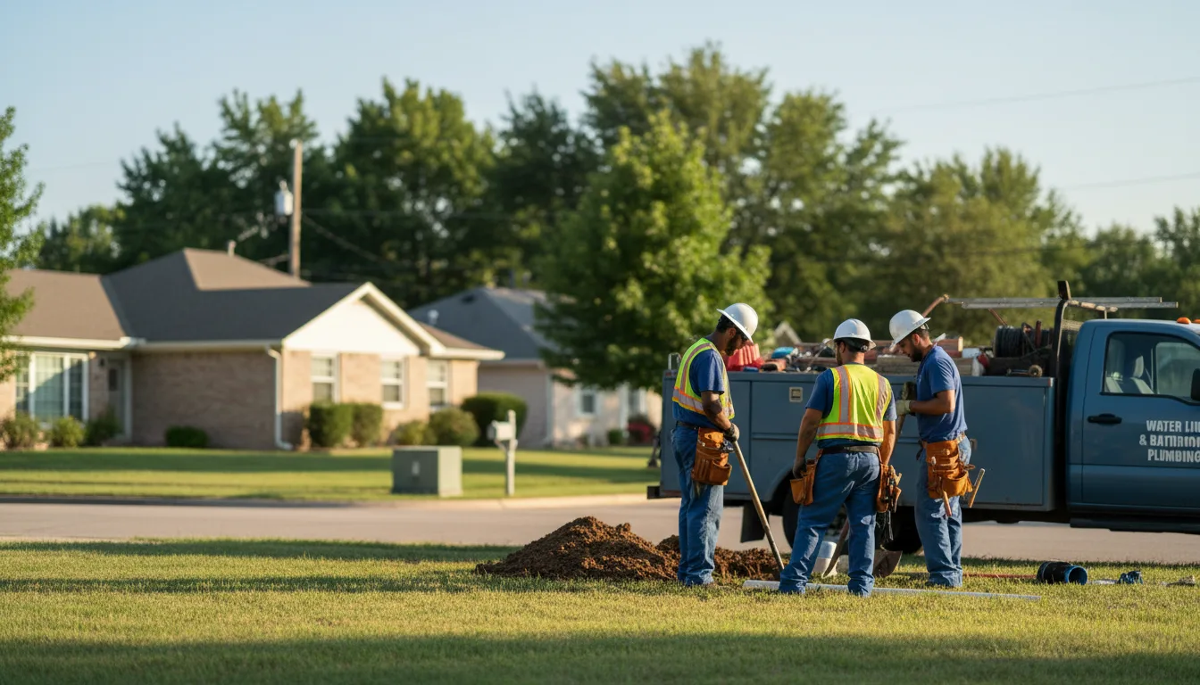 Residential water line and bathroom plumbing service in Allen, KS